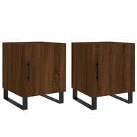 Nachtkastjes 2 st 40x40x50 cm bewerkt hout bruin eikenkleur - thumbnail