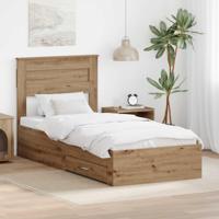 Bedframe met lade met hoofdeinde met opslag Bewerkt hout - thumbnail