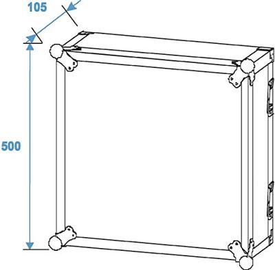 Roadinger PR-2 19 inch rack 10 HE Hout Incl. greep - thumbnail