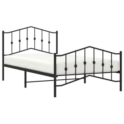 Bedframe met hoofd- en voeteneindemetaal zwart 107x203 cm Bedframe met hoofd- en voeteneindemetaal zwart 107x203 cm