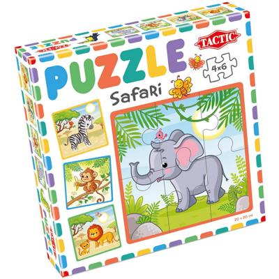 Tactic puzzel Safari junior 20 x 20 cm karton 4-delig Tactic puzzel Safari junior 20 x 20 cm karton 4-delig
