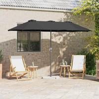 VidaXL Tuinparasol zwart 370 x 197 x 239 cm polyester en aluminium - thumbnail