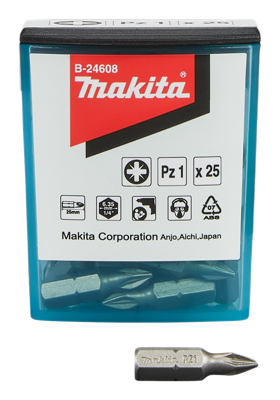 Makita Accessoires Schroefbit PZ1x25mm - B-24608 - B-24608