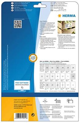 Etiket HERMA Power 10911 210x297mm wit 25stuks Etiket HERMA Power 10911 210x297mm wit 25stuks