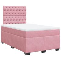Boxspring met matras fluweel roze 200x200 cm - thumbnail