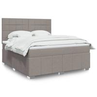 Boxspring met matras stof taupe 180x200 cm - thumbnail