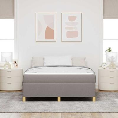 Boxspring bed met matras Taupe en Wit 160 x 200 cm Stof