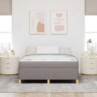 Boxspring bed met matras Taupe en Wit 160 x 200 cm Stof - thumbnail