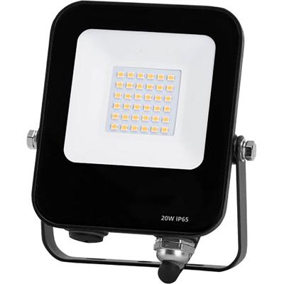 LED Bouwlamp 20W - Natuurlijk Wit 4000K - Waterdicht IP65 - Zwart