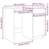 Bureau ambachtelijk 86x49x76 cm spaanplaat eikenkleurig - thumbnail