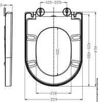 Saqu Touch toiletbril met softclose en quickrelease 35,9x46,4x5cm mat zwart - thumbnail