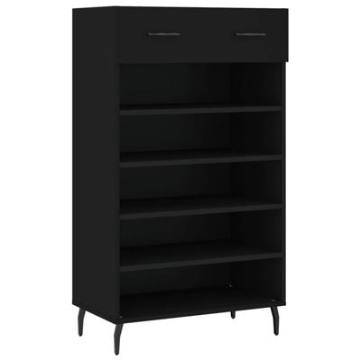 Schoenenkast 60x35x105 cm bewerkt hout zwart