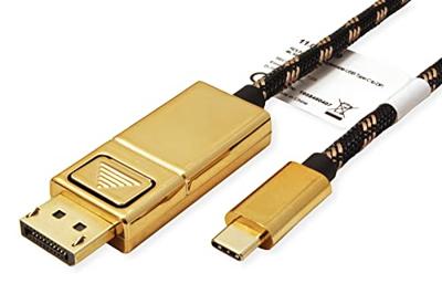 Roline 11.04.5848 USB-C-displaykabel USB-C / DisplayPort Adapterkabel USB-C stekker, DisplayPort-stekker 1.00 m Zwart/goud Roline 11.04.5848 USB-C-displaykabel USB-C / DisplayPort Adapterkabel USB-C stekker, DisplayPort-stekker 1.00 m Zwart/goud