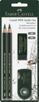 Faber Castell Potloodset 9000 - Jumbo - 2B, 4B, gum, en slijper - thumbnail