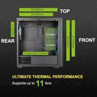 AZZA AZZA PC Gaming Gehäuse Midi Torrent 490, Midi-tower Gaming-behuizing Zwart - thumbnail