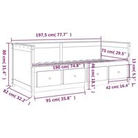 Slaapbank 75x190 cm massief grenenhout zwart - thumbnail