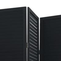 Kamerscherm met 6 panelen massief paulowniahout zwart - thumbnail
