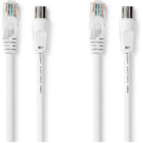 Nedis Coax- en CAT6-Combikabel | IEC (Coax) Male / RJ45 Male | IEC (Coax) Female / RJ45 Male | Vernikkeld | RG58 | 75 Ohm | Dubbel Afgeschermd | 1.50