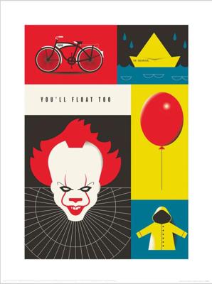 Kunstdruk Warner Bros - You Will Float Too 30x40cm