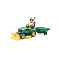 Bruder Bworld John Deere zitmaaier met aanhanger - thumbnail