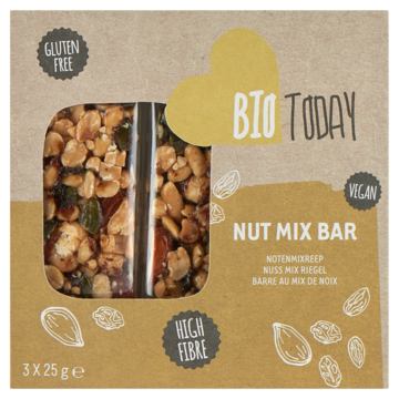 BioToday Notenmixreep 3 x 25 g bij Jumbo