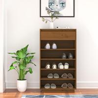 VidaXL Schoenenkast 60x34x105 cm massief grenenhout honingbruin - thumbnail