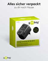 Goobay 54754 spanningstransformator AC/AC, max. 45 W, omvormer 230 V AC naar 110 V AC, omvormer voor het aansluiten van Amerikaanse apparaten op Europees stroomnet, zwart - thumbnail