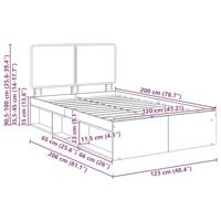 Bedframe met hoofdeinde Oudhout 120 x 200 cm Massief grenenhout - thumbnail