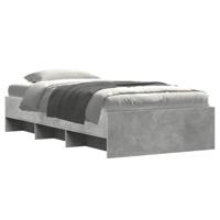 Bedframe bewerkt hout betongrijs 90x190 cm - thumbnail