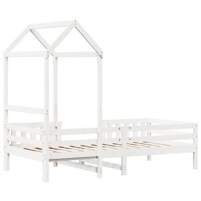 Bedframe met huisje massief grenenhout wit 75x190 cm