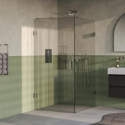 Brauer Void - Douchecabine met Draaideur - Helder Glas - 100x120x200 cm - incl. Glascoating - PVD RVS-Kleurig Geborsteld