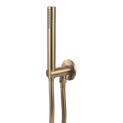 Staafhanddouche Qisani Flow met Wateraansluiting en Slang Geborsteld Goud Staafhanddouche Qisani Flow met Wateraansluiting en Slang Geborsteld Goud