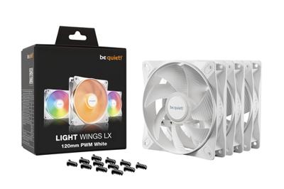 BeQuiet LIGHT WINGS LX 120mm PWM White Triple-Pack PC-ventilator Wit (b x h x d) 120 x 120 x 25 mm Incl. LED-verlichting BeQuiet LIGHT WINGS LX 120mm PWM White Triple-Pack PC-ventilator Wit (b x h x d) 120 x 120 x 25 mm Incl. LED-verlichting
