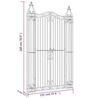 Poort 121x8x180 cm smeedijzer zwart - thumbnail
