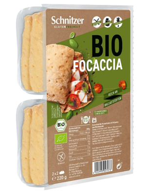Focaccia 4 stuks glutenvrij bio 220 Gram