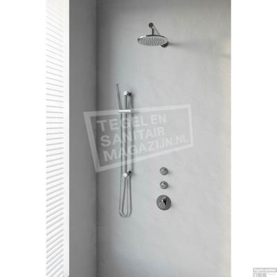Brauer Chrome Edition Thermostatische Regendoucheset Inbouw - Hoofddouche 20 cm - Rechte Wandarm - Handdouche Staaf - Doucheslang - Geintegreerde Glijstang - Chroom
