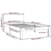 Bedframe massief grenenhout 100x200 cm - thumbnail