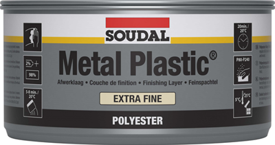 Soudal Metal Plastic Extra Fine | Polyesterplamuur | 1 kg | Wit | 30034 - 103424 Soudal Metal Plastic Extra Fine | Polyesterplamuur | 1 kg | Wit | 30034 - 103424