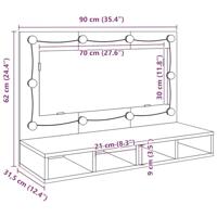 Spiegelkast met LED 90x31,5x62 cm artisanaal eikenkleur - thumbnail