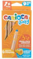 Carioca kleurpotlood Baby 3-in-1, geassorteerde kleuren, 6 stuks in een kartonnen etui - thumbnail