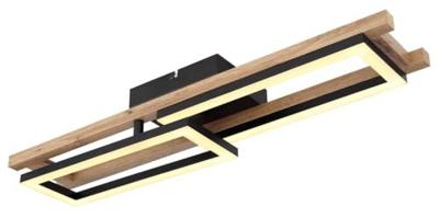Globo PlafondlampIlla zwart met hout - 67266D