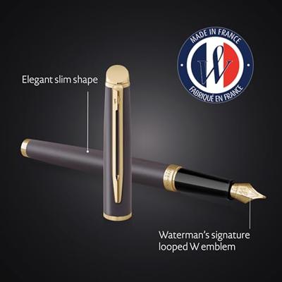 Waterman Hémisphère Metalic vulpen, medium, zwart GT, giftbox
