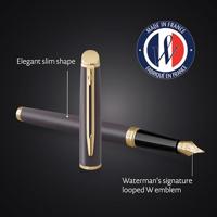 Waterman Hémisphère Metalic vulpen, medium, zwart GT, giftbox - thumbnail
