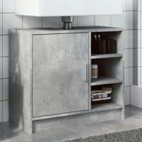 Wastafelkast 63x29x55 cm bewerkt hout betongrijs - thumbnail