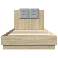 Bedframe met hoofdeinde bewerkt hout sonoma eiken 100x200 cm - thumbnail