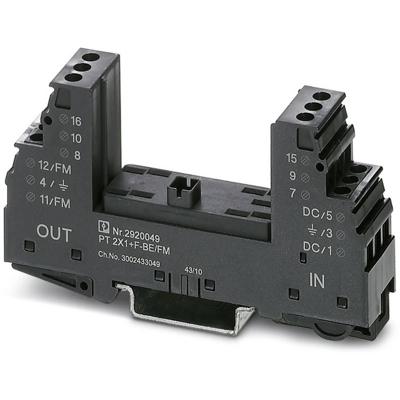 Phoenix Contact 2920049 PT 2X1+F-BE/FM Overspanningsveilige sokkel Set van 10 stuks Overspanningsbeveiliging voor: Verdeelkast 10 stuk(s) Phoenix Contact 2920049 PT 2X1+F-BE/FM Overspanningsveilige sokkel Set van 10 stuks Overspanningsbeveiliging voor: Verdeelkast 10 stuk(s)