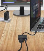 Manhattan USB-C naar USB-C (met power delivery) en VGA-converterkabel, 1080p, 5Gbps (USB 3.2 Gen1 aka USB 3.0), Thunderbolt 3 compatibel, 19,5 cm, stekker op bus, zwart, box - thumbnail