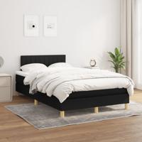 Boxspring met matras stof zwart 140x190 cm - thumbnail