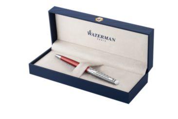 Waterman balpen Hémisphère Deluxe Red met palladium detail