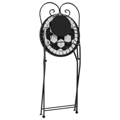 Bistrostoelen 2 st inklapbaar keramiek zwart en wit